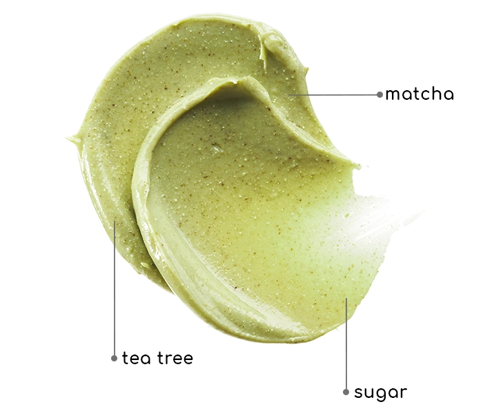 Matcha Green Scrub | WOW TEA Belgium 🇧🇪 Matcha Green Scrub | WOWTEA WEB Scrub PP Ingredients Texture 1