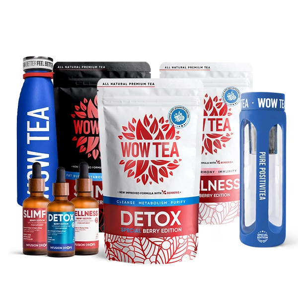 Full Berry Infusion Collection Plus | 3 tea 3 drops 1 thermos 1 bottle blue