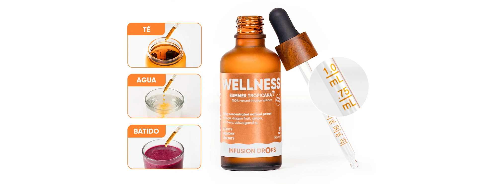 Wellness Tropicana Infusiоn Drops | WOW Tea España 🇪🇸 Wellness Tropicana Infusiоn Drops | wowtea web infusion drops pp preparation wellness D ES