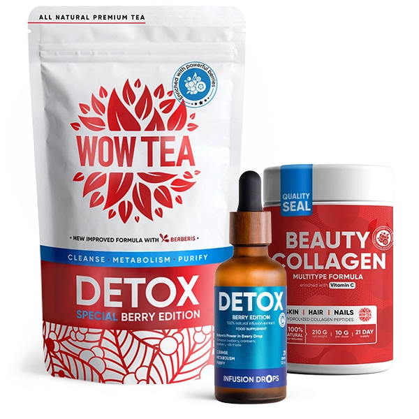 21 Trio Berry Detox Πρόγραμμα | bundle berry detox tea berry detox drops collagen