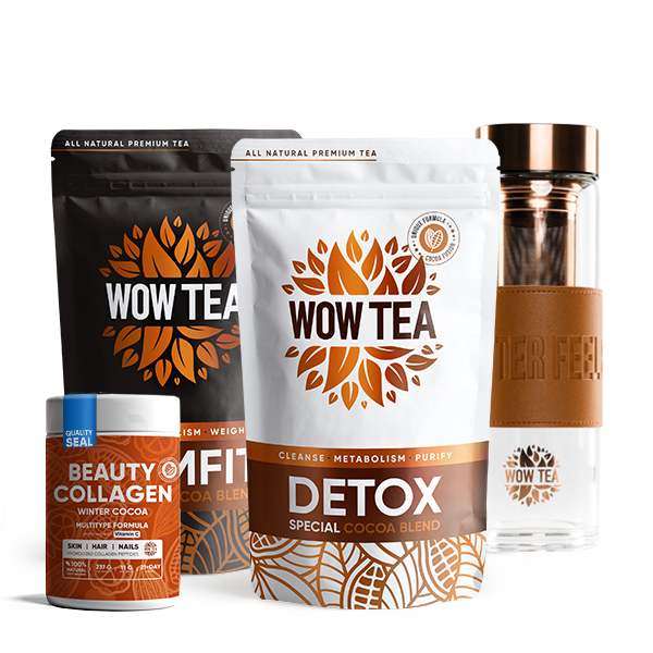 Cocoa Infusion Duo Plus | WOWTEA COCOA Bundles NEW BOTTLE SLIMFIT DETOX COLLAGEN