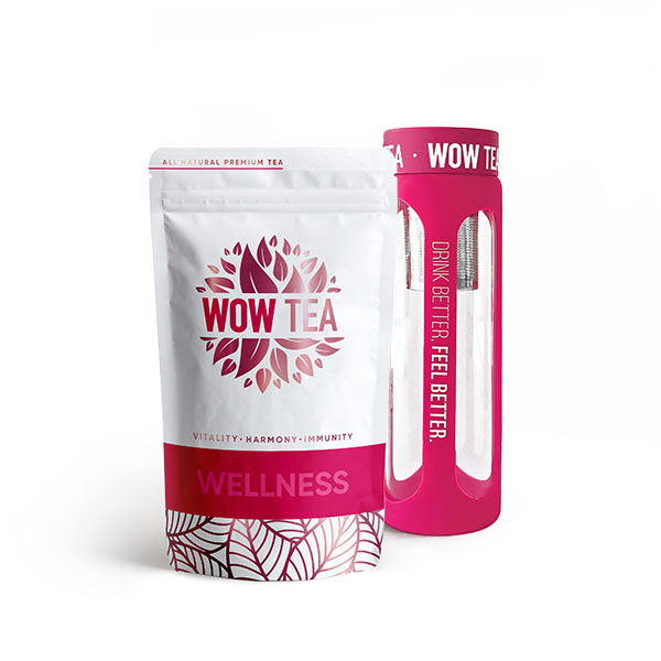 Wellness Tea + Pink bottle