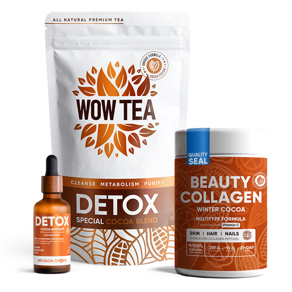 21 Trio Cocoa Detox Programa | wow tea web DETOX DROPS COLLAGEN