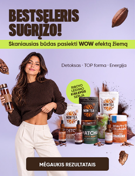 Pagrindinis puslapis | wow tea web index banner cocoa back in stock 2026 m LT