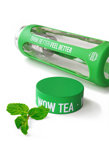 Шише со инфузер за чај – зелено | banner mint green bottle M