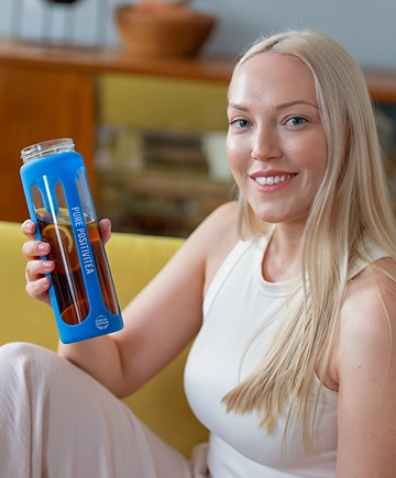 Шише со инфузер за чај – сино | bottle blue banner 1 PP m