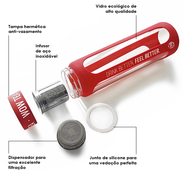 Garrafa de infusão de chá – Vermelha | WOWTEA SITE Gallery red Bottle Berry 2023 03 PT