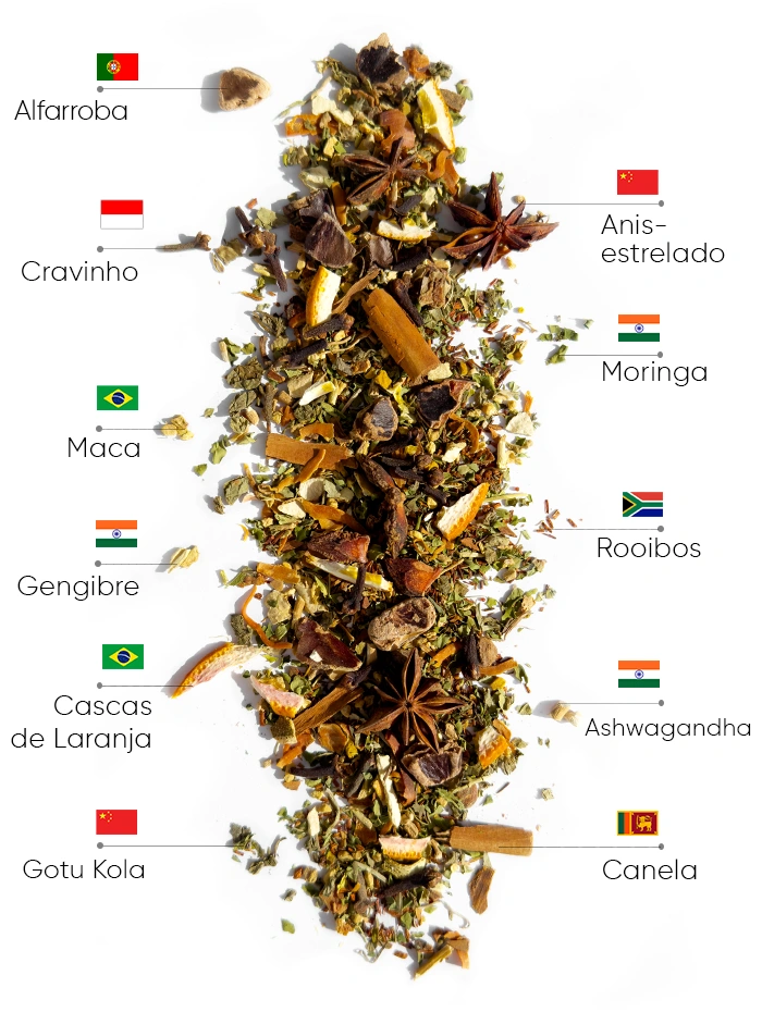 Cocoa Wellness Chá | WOWTEA WEB PP Wellness Cocoa Tea Ingredients PT