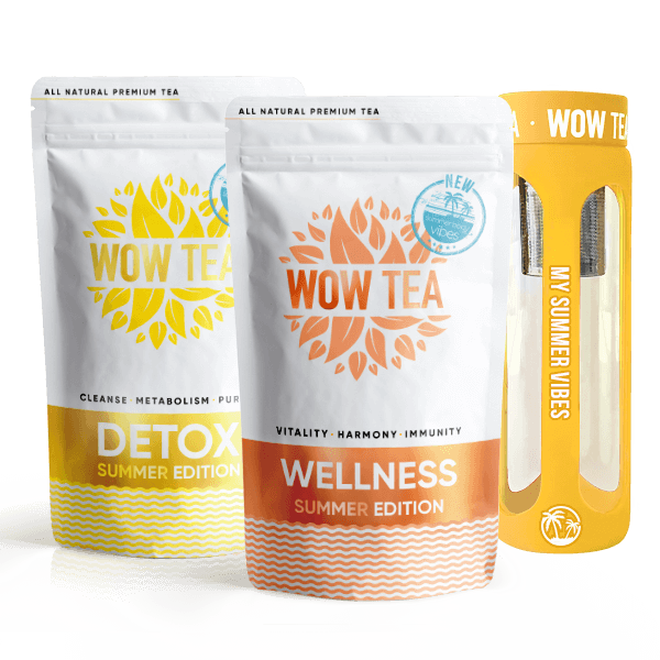 Summer Detox Te + Summer Wellness Te + Flaska (Gul)