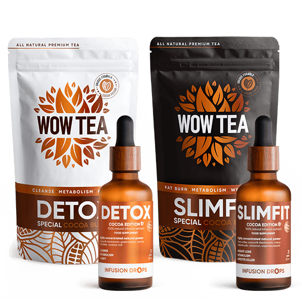 2-krokový Duo Cocoa Infusion Program | wowtea web ID cocoa 2xtea 2 drops detox slim 1