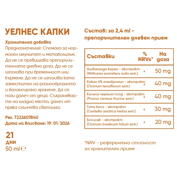 Cocoa Wellness Infusion Капки | Wellness Cocoa Blend Label Ingredients WEB Gallery 600x600